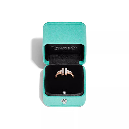 T Wire Ring in Rose Gold -Mother-of-pearl Talla 7